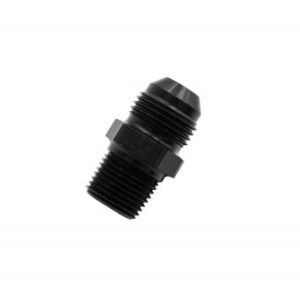 ADAPTER, -8 FLARE TO 3/8 NPT - ALUMINUM - BLACK ANODIZED