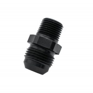 ADAPTER, -12 FLARE TO 1/2 NPT - ALUMINUM - BLACK ANODIZED