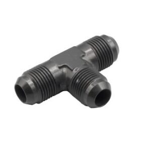TEE, FLARE -10 - ALUMINUM - BLACK ANODIZED