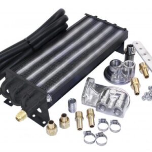 Universal 8-Pass Oil Cooler Kit with Bypass Adapter Kit