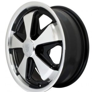 911 Alloy, Gloss Black with Polished Lip & Spokes, 15x5 1/2,5x112 Bolt Pattern, 4" BS