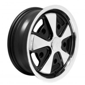 911 Alloy, Polished with Black, 15x5 1/2, 5x205 Bolt Pattern, 4" BS