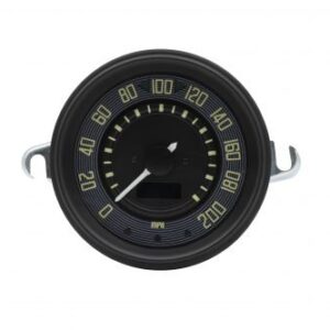 115mm 0-200 MPH Black Dial and Black Bezel Speedometer for Type 1