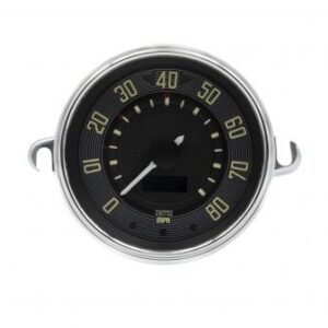 115mm 0-80 MPH Black Dial and Chrome Bezel Speedometer for Type 1