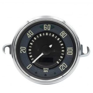 115mm 0-120 MPH Black Dial and Chrome Bezel Speedometer for Type 1