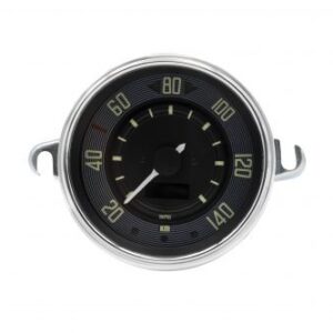 115mm 0-140 KMH Black Dial and Chrome Bezel Speedometer for Type 1