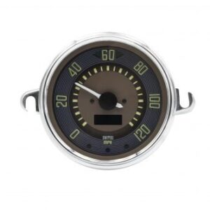 115mm 0-120MPH Brown Dial and Chrome Bezel Speedometer for Type 2