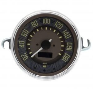 115mm 0-160KMH Brown Dial and Chrome Bezel Speedometer for Type 2