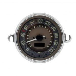 115mm 0-200KMH Brown Dial and Chrome Bezel Speedometer for Type 2