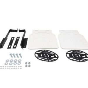 Mud Flaps, White with Black Logo, Type 2, thru 72, Pair