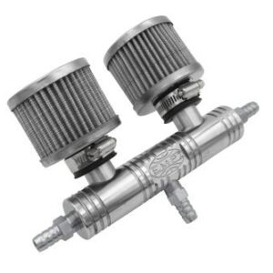 Billet Breather Tube with Black Filter Covers