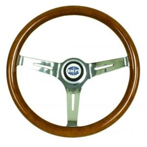 EMPI 380mm/31mm Grip Classic Wood Steering Wheel Only 3" Dish with Classic 3-Bolt Hub Pattern